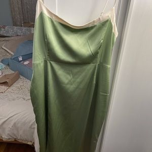 By Egreis Satin MIDI Slit Dress